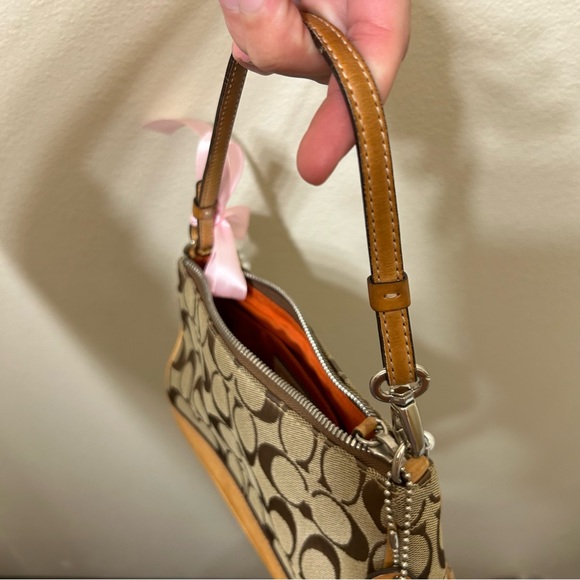 Coach Demi Hampton Monogram Shoulder Bag With Cherry Chain - Picture 10 of 10